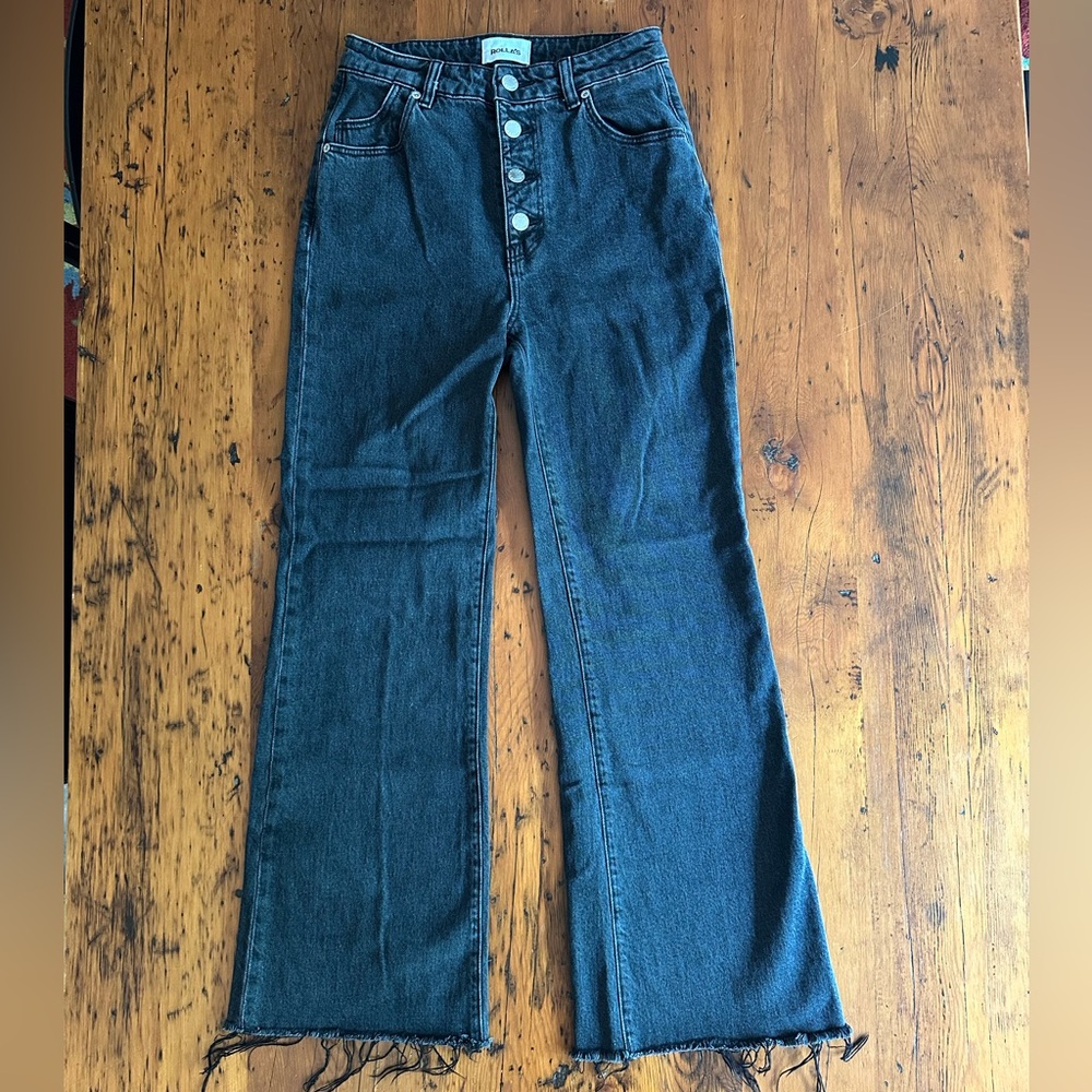 ROLLA'S Black Flare Wide Leg Jeans